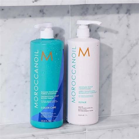 Dầu Gội Dầu Xả Moroc Tím Khử Ánh Vàng Moroccanoil Blonde Perfecting Purple Shampoo