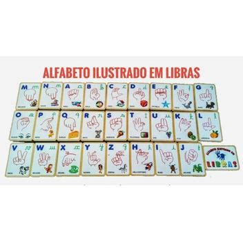 Alfabeto ilustrado em libras abecedário abc brinquedos adaptados para