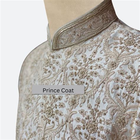 White Fully Embroidered Embellished Pakistani Prince Coat For Men