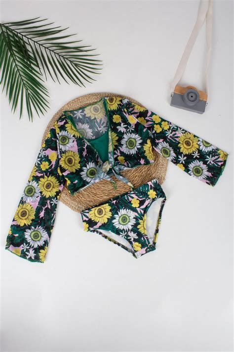 TRENDİMİZBİR Kız Çocuk Renkli Çiçek Desenli Pareolu Bikini Fiyatı Yorumları Trendyol