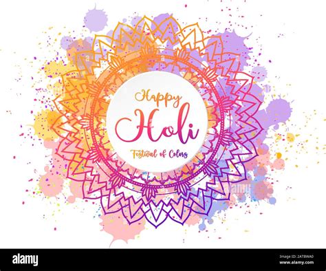 Happy Holi Festival Poster Design With Colorful Background Illustration