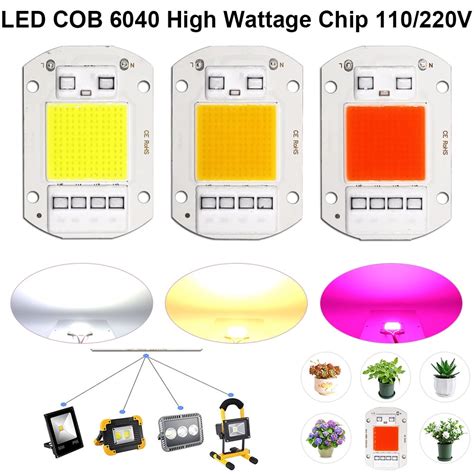 Skksst 1 10Pack AC220V 20W COB LED Light Chip Cool White 6500K Driver