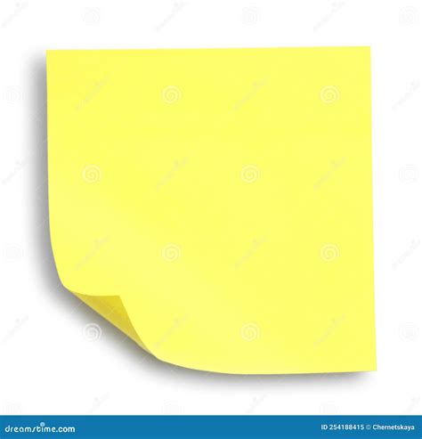 Blank Yellow Sticky Note On White Background Top View Stock Image