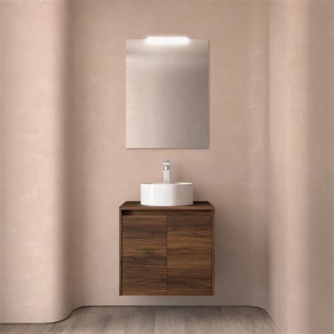 Mueble de baño NOJA 600 2 puertas NOGAL MAYA Encimera