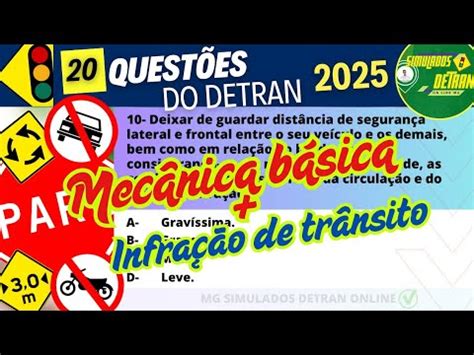 Detran De Minas Gerais Simulado - Simulado Detran Minas Gerais (MG) 2025: Questões de Mecânica básica e ...