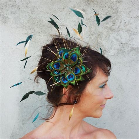 Peacock Feather Flower Fascinator Fascinator Fascinator Hats