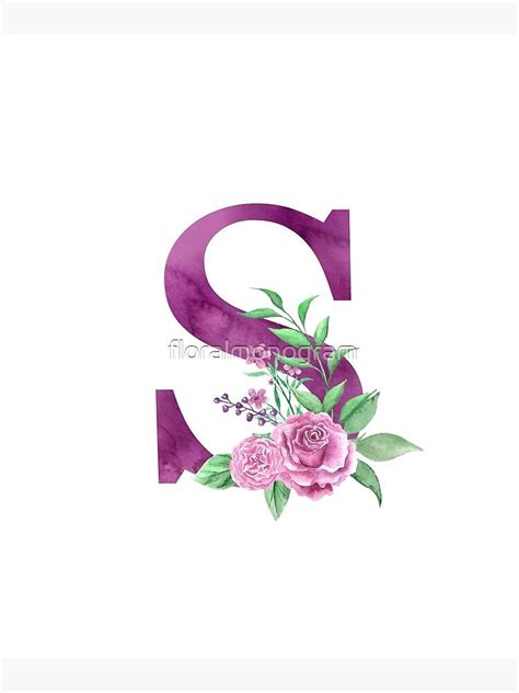 Poster for Sale avec l œuvre Monogramme S Beau Bouquet De Rose de l