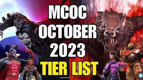 Mcoc October 2023 Updated Tier List Mcoc Best Champions Ranking Youtube