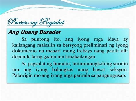 pagsulat ng burador  rough draft