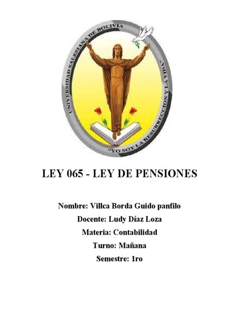 Ley 065 Ley De Pensiones Pdf Pensión Jubilación