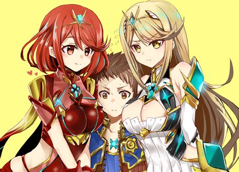 Pyra Mythra And Rex Xenoblade Chronicles And 1 More Drawn By