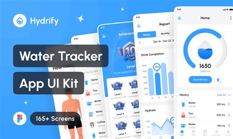 Hydrify Water Tracker Reminder App Ui Kit Figma