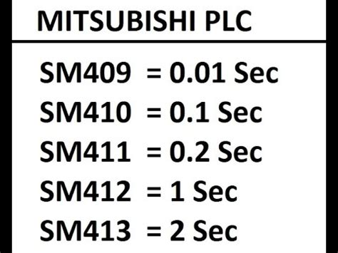 Cara Menggunakan SM409 SM410 Special Register PLC Mitsubishi YouTube