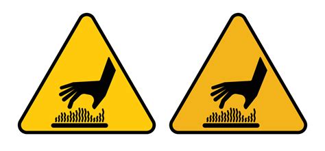 Caution Hot Surface Sign Set Vector Art At Vecteezy