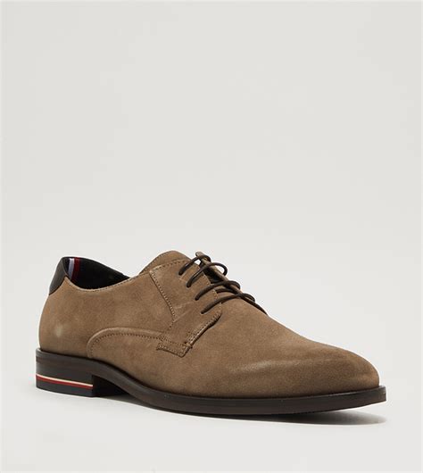 Buy Tommy Hilfiger Signature Lace Up Derby Shoes In Light Brown