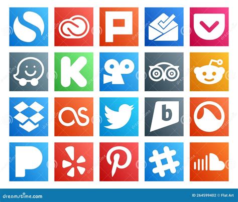 Social Media Icon Pack Including Brightkite Twitter Kickstarter