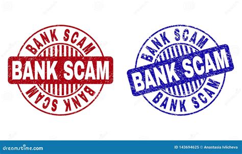 Grunge Bank Scam Textured Round Stamps Stock Vector Illustration Of