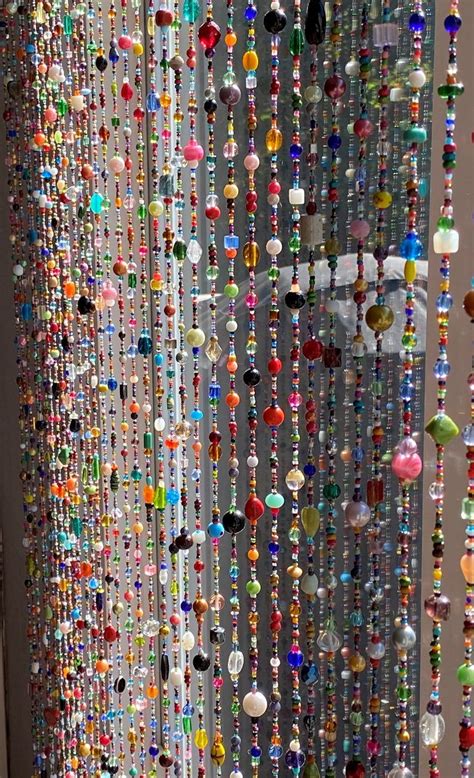 Unique Multi Colored Glass Bead Strands For Door Window Etsy Indie Room Decor Cute Room