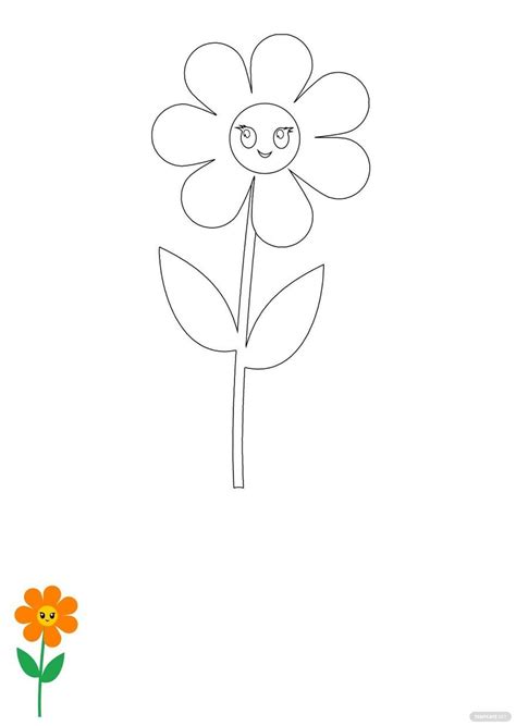 Cartoon Flower Printable Coloring Pages