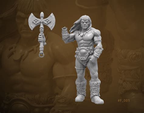 Barbarian Warrior King Of Barbarians Miniature For Dnd Rpg Etsy