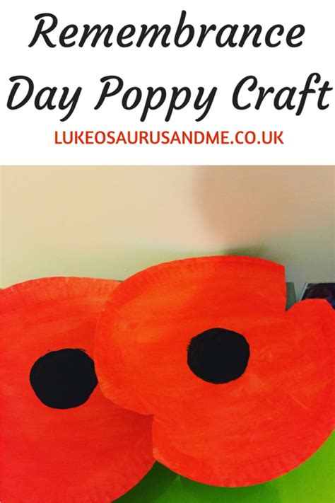 Remembrance Day Poppy Craft - Lukeosaurus And Me