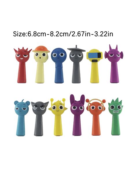 Bburago 12 peças/conjunto 6,8 cm-8,2 cm pvc sprunki incredibox figuras ...