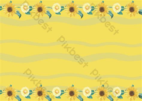 Drawing Vine Yellow Sunflower Border Background Psd Free Download Pikbest