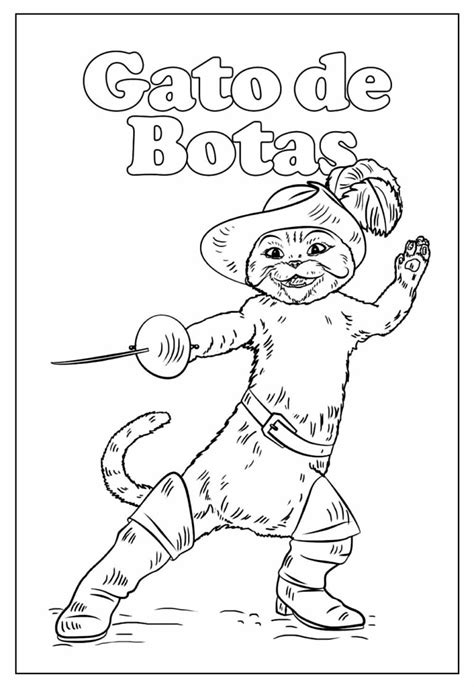 Desenhos Do Gato De Botas Para Colorir Bora Colorir