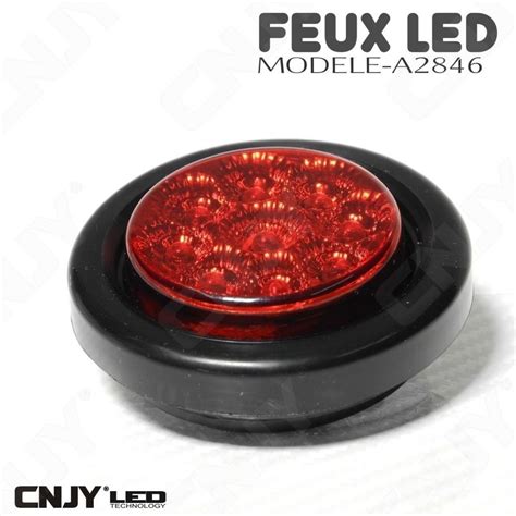 FEUX ROND STOP POSITION A LED ROUGE ETANCHE IP68 POUR AUTO MOTO QUAD