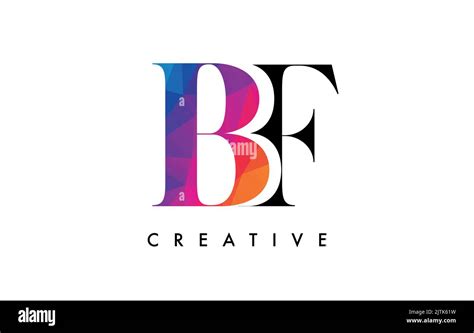 Diseño de letras BF con Corte Creativo y Colorada Textura Arco Iris BF