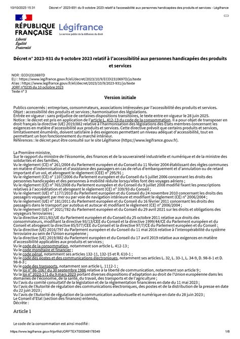 123 456 Décret n 2023 931 du 9 octobre 2023 relatif à l