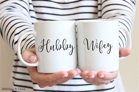 Hubby And Wifey Coffee Mug Set Wifey Mug Hubby Mug Etsy