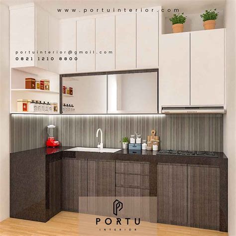 Design Kitchen Set Minimalis Kombinasi Warna Portu Interior