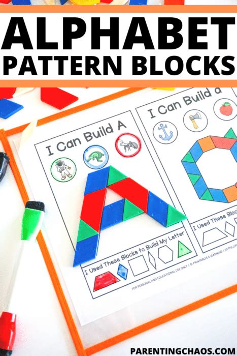 Alphabet Pattern Block Printable Task Cards ⋆ Parenting Chaos