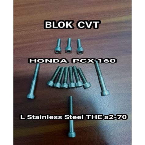 Jual Satu Set Baut Bak CVT PCX 160 L Stainless Shopee Indonesia