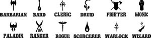 Dungeons And Dragons Dnd E Class Symbols Logo Vector Free Off