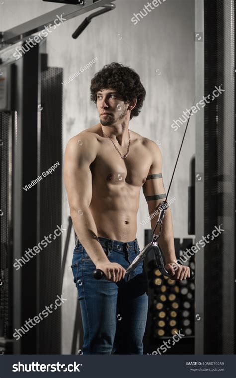 Fitness Athlete Naked Torso Trains On Stock Photo Edit Now 1056079259