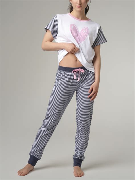 Pantalon pyjama à rayures coton bio Boutique Femme ECOLINE