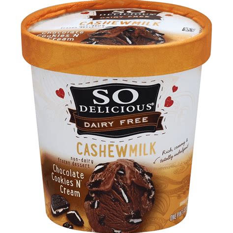 So Delicious Dairy Free Frozen Dessert Non Dairy Cashew Milk