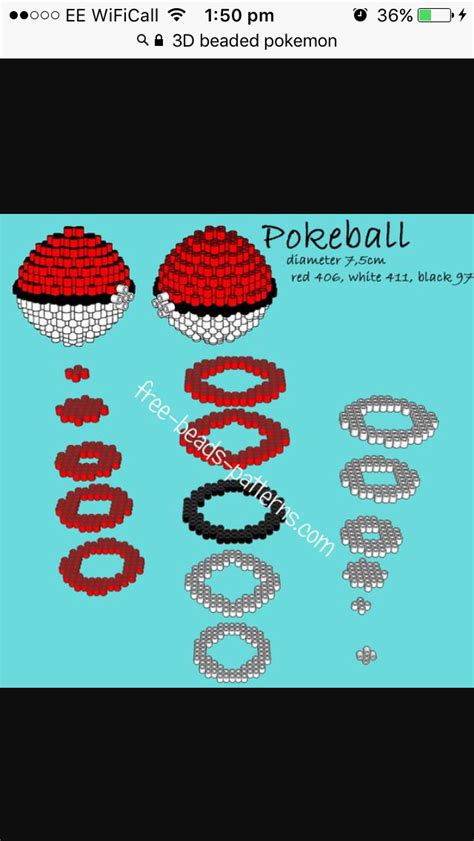 Black And White Pokemon Pokeball 3d Perler Beads Pattern Tutorial Artofit