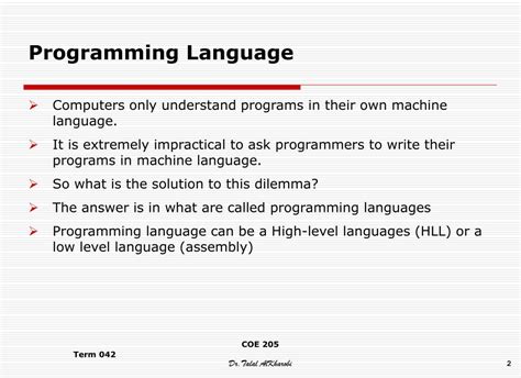 PPT COE 205 3 Computer Organization Assembly Language PowerPoint