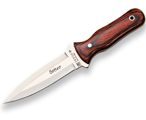 CUCHILLO BOTERO CACHAS EN MADERA ROJA Y HOJA DE UN SOLO FILO DE 12 CM