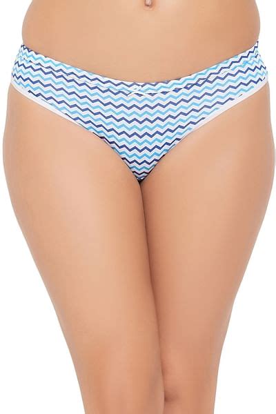 Buy Low Waist Chevron Print Bikini Panty In Sky Blue Cotton Online Clovia
