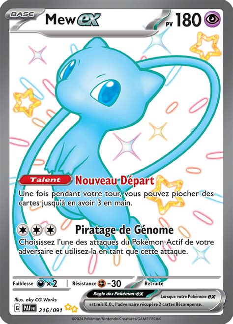 Mew ex Écarlate et Violet Destinées de Paldea 216 Poképédia