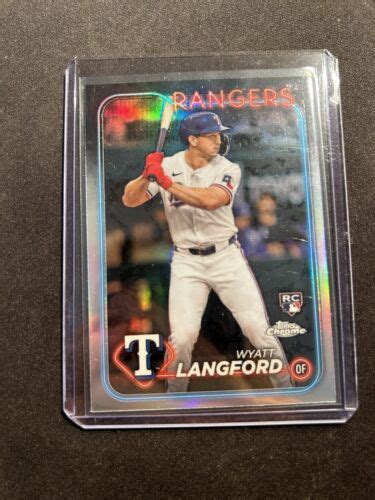 2024 Topps Chrome Refractor Wyatt Langford RC Texas Rangers 122 EBay