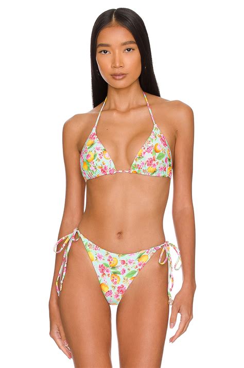 Luli Fama Seamless Reversible Bikini Top In Limoncello REVOLVE