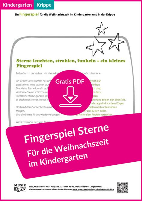 Fingerspiele zu Weihnachten für Kindergarten und Krippe kostenlose