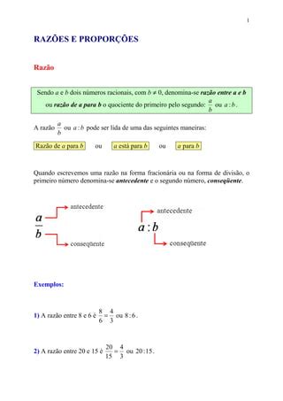 Razões E Proporções - Mat razoes e proporcoes | PDF