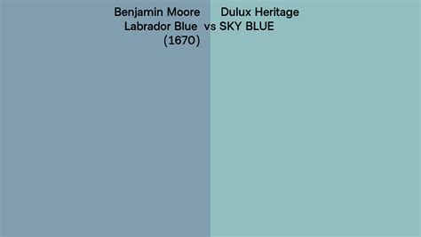 Benjamin Moore Labrador Blue 1670 Vs Dulux Heritage Sky Blue Side By