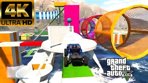 GTA5 Online Parkour 4K Ultra HD Insane Buggy Colorful Waterpark Skill